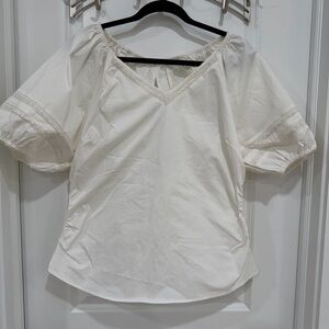 Leota Cream Blouse with Puff Sleeves